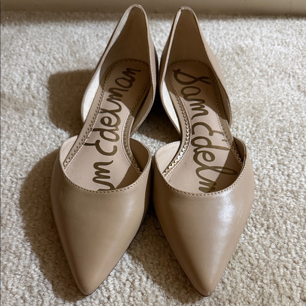 Sam Edelman Pointed Toe D'Orsay Flats in Beige